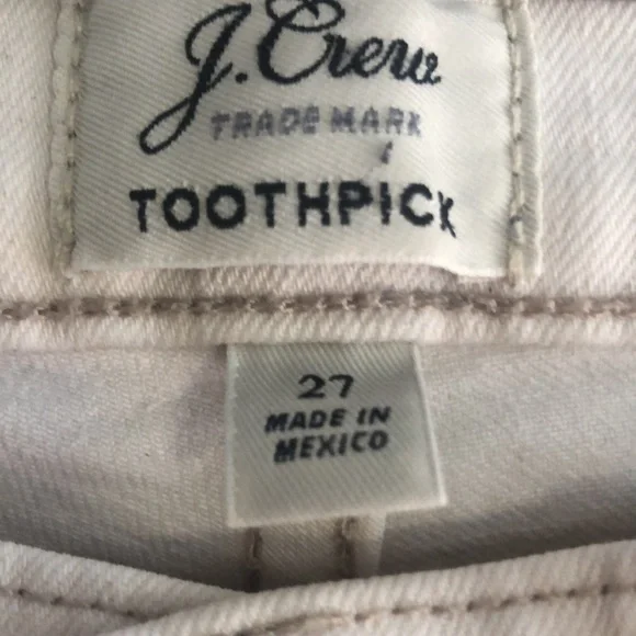 J Crew toothpick cream denim jeans. Classic style great wardrobe staple. - Picture 9 of 11